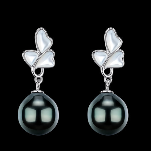 Mother of Pearl Baroque Tahitian Pearl Earrings